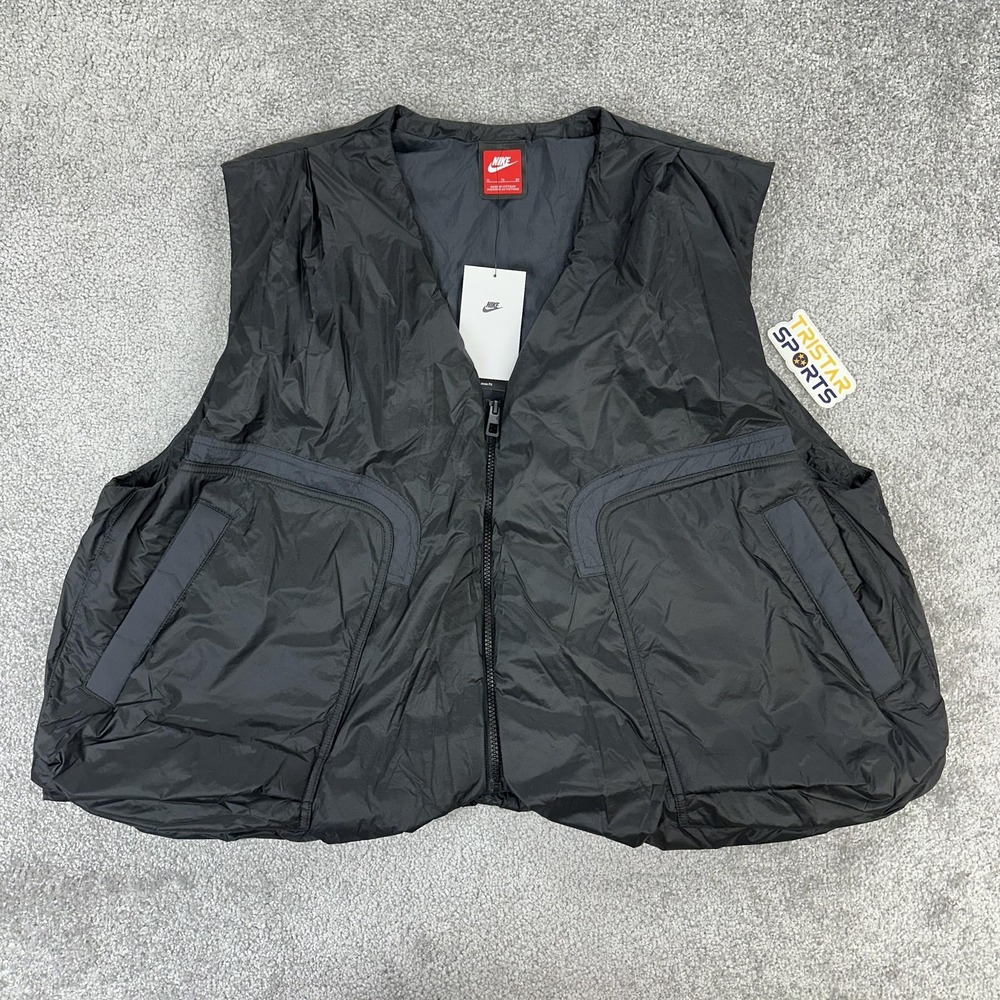 Nike Tech Woven Vest Mens XL Black Loose Fit Insulated Puffer Nylon HM4262-010